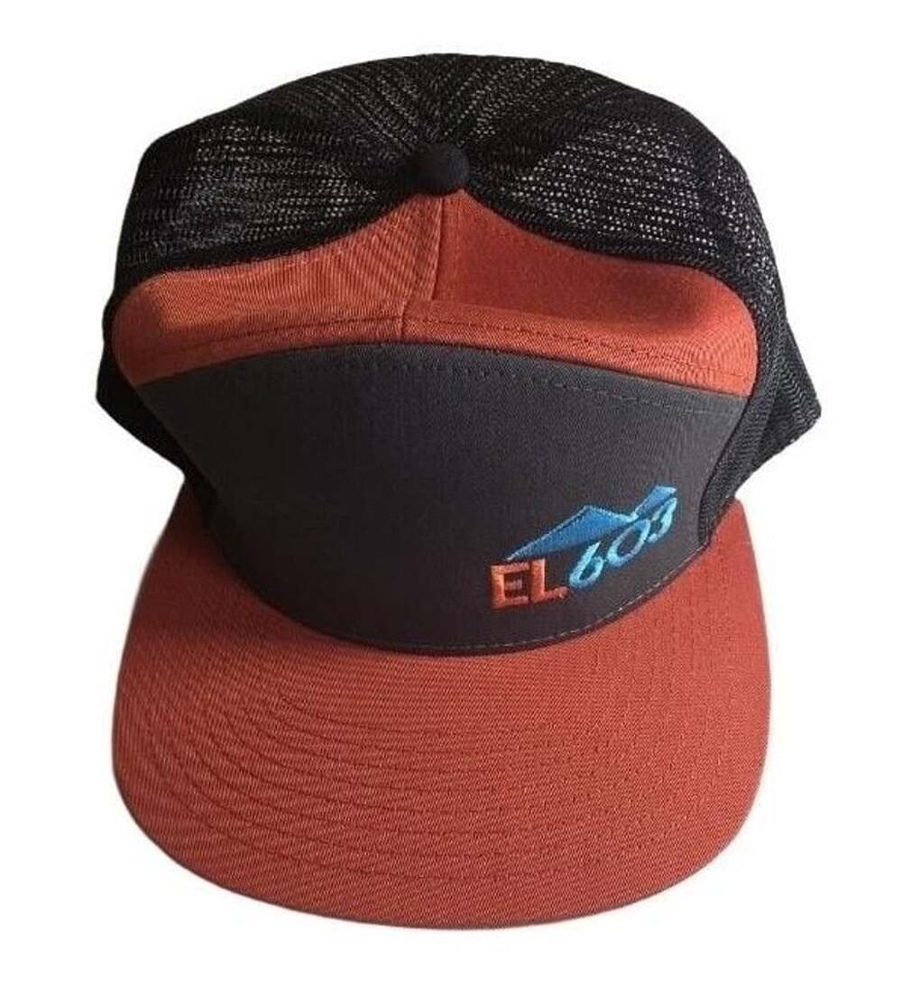 Quiver Water Edition 7P Flatbill Trucker Hat Orange Black